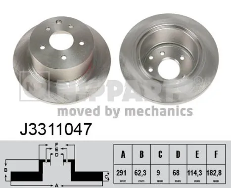 NIPPARTS féktárcsa - J3311047 - TothCarparts