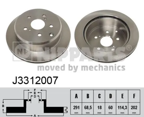 NIPPARTS féktárcsa - J3312007 - TothCarparts