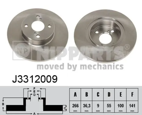 NIPPARTS féktárcsa - J3312009 - TothCarparts