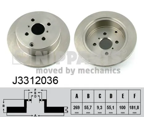 NIPPARTS féktárcsa - J3312036 - TothCarparts