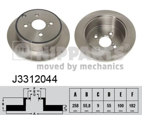 NIPPARTS féktárcsa - J3312044 - TothCarparts
