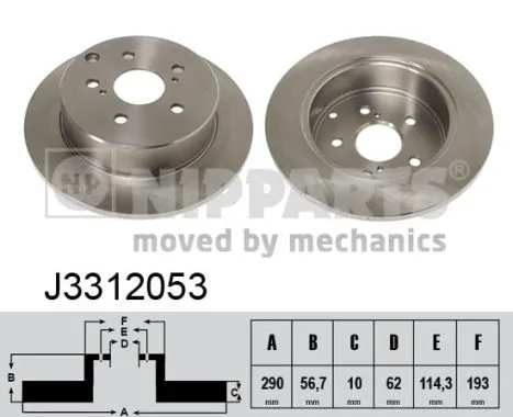 NIPPARTS féktárcsa - J3312053 - TothCarparts