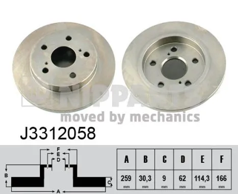 NIPPARTS féktárcsa - J3312058 - TothCarparts