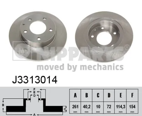 NIPPARTS féktárcsa - J3313014 - TothCarparts
