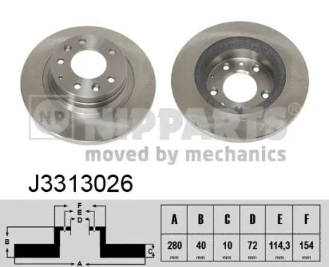 NIPPARTS féktárcsa - J3313026 - TothCarparts
