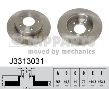 NIPPARTS féktárcsa - J3313031 - TothCarparts