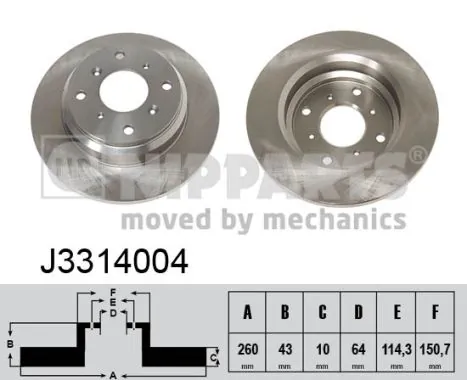 NIPPARTS féktárcsa - J3314004 - TothCarparts