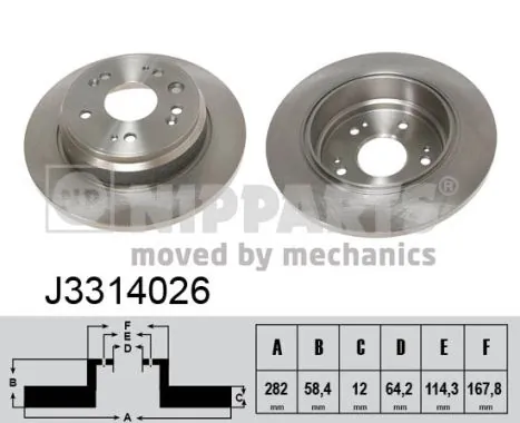 NIPPARTS féktárcsa - J3314026 - TothCarparts