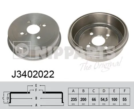 NIPPARTS fékdob - J3402022 - TothCarparts