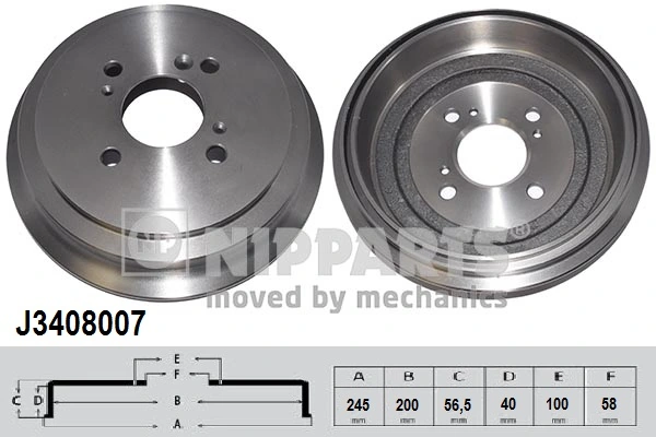 NIPPARTS fékdob - J3408007 - TothCarparts