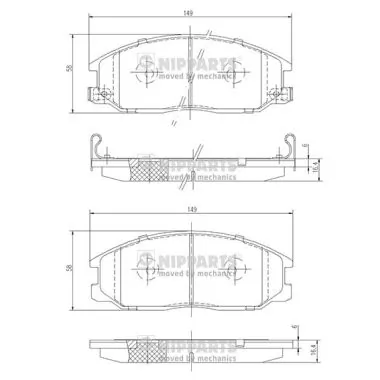 NIPPARTS fékbetétkészlet, tárcsafék - J3600526 - TothCarparts