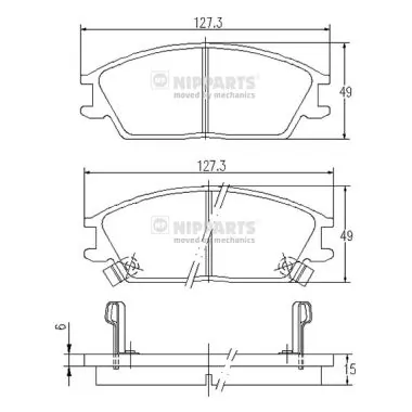 NIPPARTS fékbetétkészlet, tárcsafék - J3600539 - TothCarparts