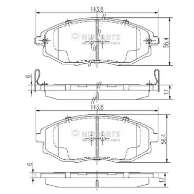 NIPPARTS fékbetétkészlet, tárcsafék - J3600912 - TothCarparts