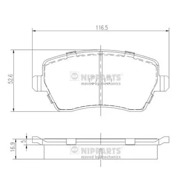 NIPPARTS fékbetétkészlet, tárcsafék - J3601085 - TothCarparts