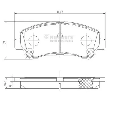 NIPPARTS fékbetétkészlet, tárcsafék - J3601096 - TothCarparts