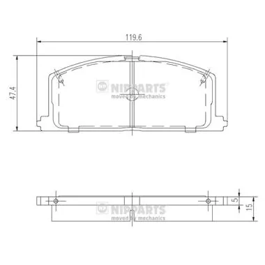NIPPARTS fékbetétkészlet, tárcsafék - J3602035 - TothCarparts