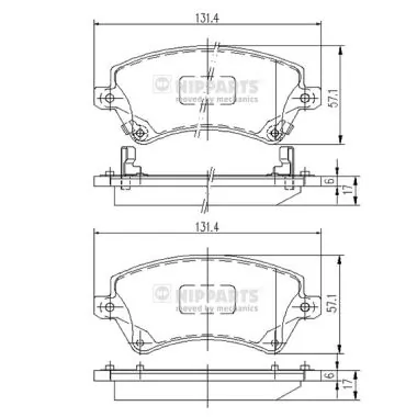 NIPPARTS fékbetétkészlet, tárcsafék - J3602101 - TothCarparts