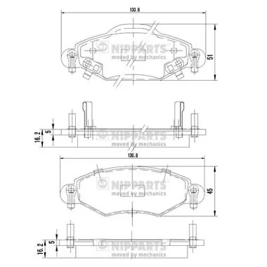 NIPPARTS fékbetétkészlet, tárcsafék - J3602113 - TothCarparts