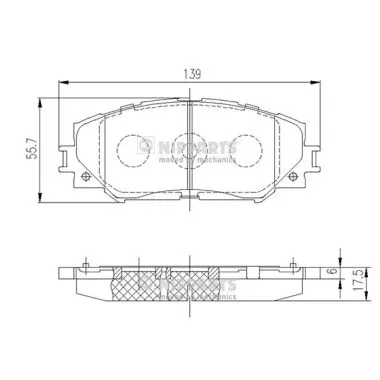 NIPPARTS fékbetétkészlet, tárcsafék - J3602120 - TothCarparts