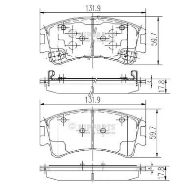 NIPPARTS fékbetétkészlet, tárcsafék - J3603056 - TothCarparts
