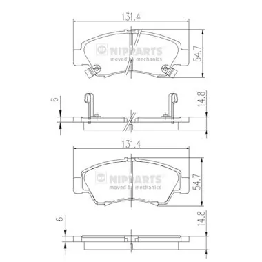 NIPPARTS fékbetétkészlet, tárcsafék - J3604034 - TothCarparts