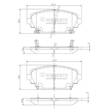 NIPPARTS fékbetétkészlet, tárcsafék - J3604047 - TothCarparts