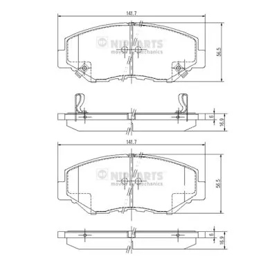 NIPPARTS fékbetétkészlet, tárcsafék - J3604061 - TothCarparts