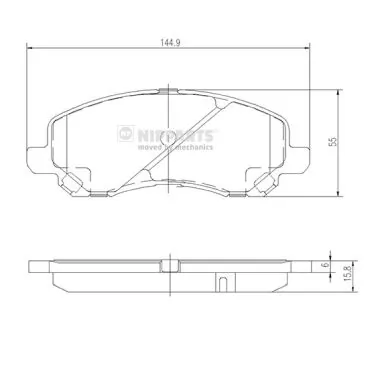 NIPPARTS fékbetétkészlet, tárcsafék - J3605046 - TothCarparts