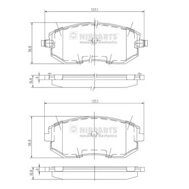 NIPPARTS fékbetétkészlet, tárcsafék - J3607015 - TothCarparts