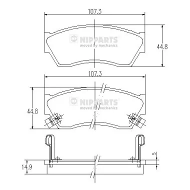 NIPPARTS fékbetétkészlet, tárcsafék - J3608005 - TothCarparts