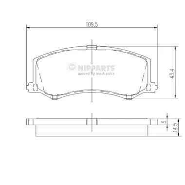 NIPPARTS fékbetétkészlet, tárcsafék - J3608010 - TothCarparts