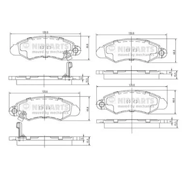 NIPPARTS fékbetétkészlet, tárcsafék - J3608019 - TothCarparts