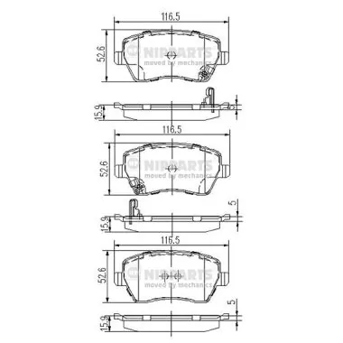 NIPPARTS fékbetétkészlet, tárcsafék - J3608026 - TothCarparts