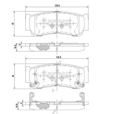 NIPPARTS fékbetétkészlet, tárcsafék - J3610517 - TothCarparts