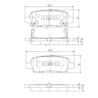 NIPPARTS fékbetétkészlet, tárcsafék - J3611044 - TothCarparts
