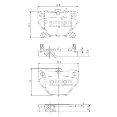 NIPPARTS fékbetétkészlet, tárcsafék - J3612018 - TothCarparts