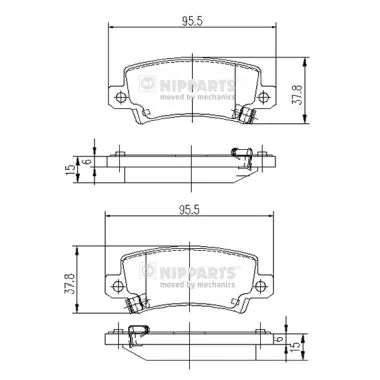 NIPPARTS fékbetétkészlet, tárcsafék - J3612025 - TothCarparts