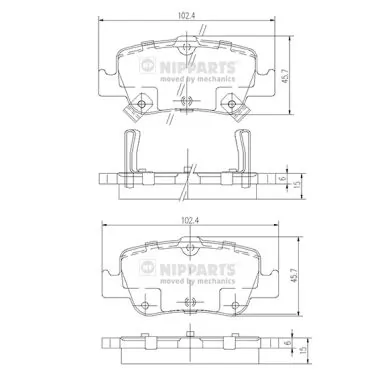 NIPPARTS fékbetétkészlet, tárcsafék - J3612033 - TothCarparts