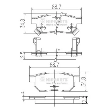 NIPPARTS fékbetétkészlet, tárcsafék - J3614004 - TothCarparts