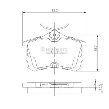 NIPPARTS fékbetétkészlet, tárcsafék - J3614015 - TothCarparts