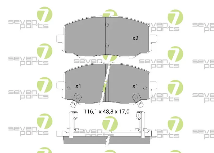 7 SEVEN PARTS fékbetétkészlet, tárcsafék - SVP22951 - TothCarparts