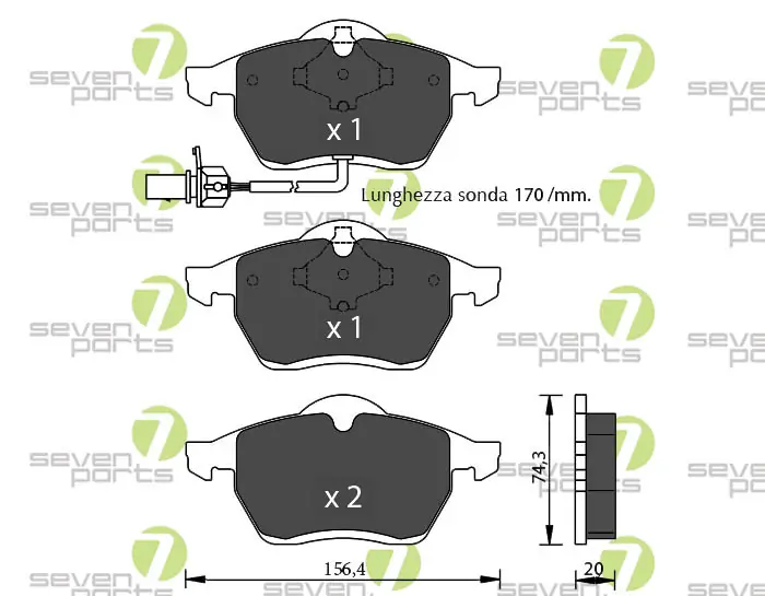 7 SEVEN PARTS fékbetétkészlet, tárcsafék - SVP15643 - TothCarparts