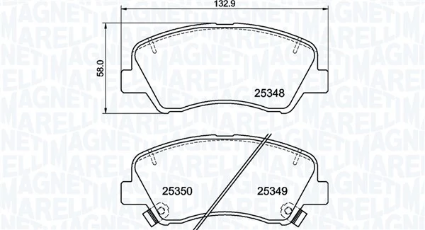 MAGNETI MARELLI fékbetétkészlet, tárcsafék - 363700430122 - TothCarparts