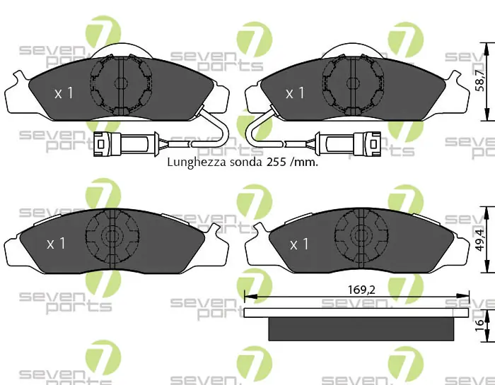7 SEVEN PARTS fékbetétkészlet, tárcsafék - SVP20000 - TothCarparts