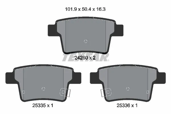 TEXTAR fékbetétkészlet, tárcsafék - 2426001SC - TothCarparts