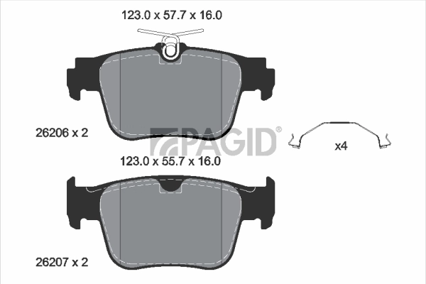 PAGID fékbetétkészlet, tárcsafék - T2903N - TothCarparts