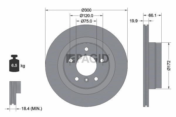 PAGID féktárcsa - 54330NC - TothCarparts