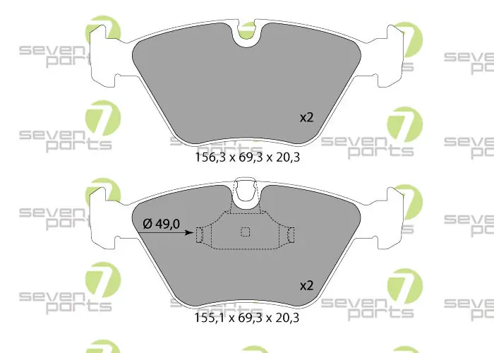 7 SEVEN PARTS fékbetétkészlet, tárcsafék - SVP23010 - TothCarparts