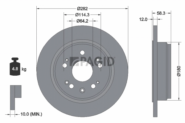 PAGID féktárcsa - 54445N - TothCarparts