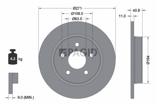 PAGID féktárcsa - 55390NC - TothCarparts